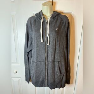 Solid Grey Hollister Zip Up